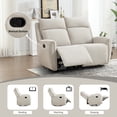 thumbnail image 5 of Bonzy Home Fabric Manual Loveseat Recliner with Center Console, Hidden Storage & Cup Holders — Dual Manual Reclining Sofa for Living Room & Meeting Room, 5 of 7