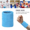 thumbnail image 4 of Eigraketly Muñequera deportiva que absorbe el sudor muñequera elástica unisex para niños adultos, azul cielo Type3 NO3, 4 of 6