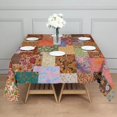 thumbnail image 3 of Pioneer Flower Floral Print Pattern Square Tablecloth,Waterproof Square Table Cover,Wipeable Spillproof Washable Table Cover for Home Kitchen Party Decor 42"X42"(107x107cm), 3 of 6