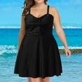 thumbnail image 2 of Usmixi Modest Swimsuits for Women Plus Size High Waist Swimdress Bathing Suit Tankini Sets Sleeveless V-Neck Solid Swimwears Black XL Up to 65% off, 2 of 7