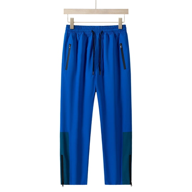 Pantalones largos para hombre, color liso, informales, lisos, a la moda, para exteriores, rectos, cortavientos, de poliéster