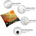 thumbnail image 4 of Acheng Dandelion Zippered Throw Pillow Covers Sunrise Landscape Abstract Mountain Line Aesthetic Bohemian Yellow Red Black Decor Cozys Soft Bedroom Indoor Room Office Square Pillow Covers,2 Pcs White, 4 of 6