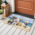 thumbnail image 4 of Puppy Beach Front Door Rugs 2x3 ft Watercolor Summer Dogs Beach Sky Ocean Small Rug for Entryway Non Slip Washable Bathroom Door Mat Absorbent Floor Mat for Indoor Entrance, 4 of 9