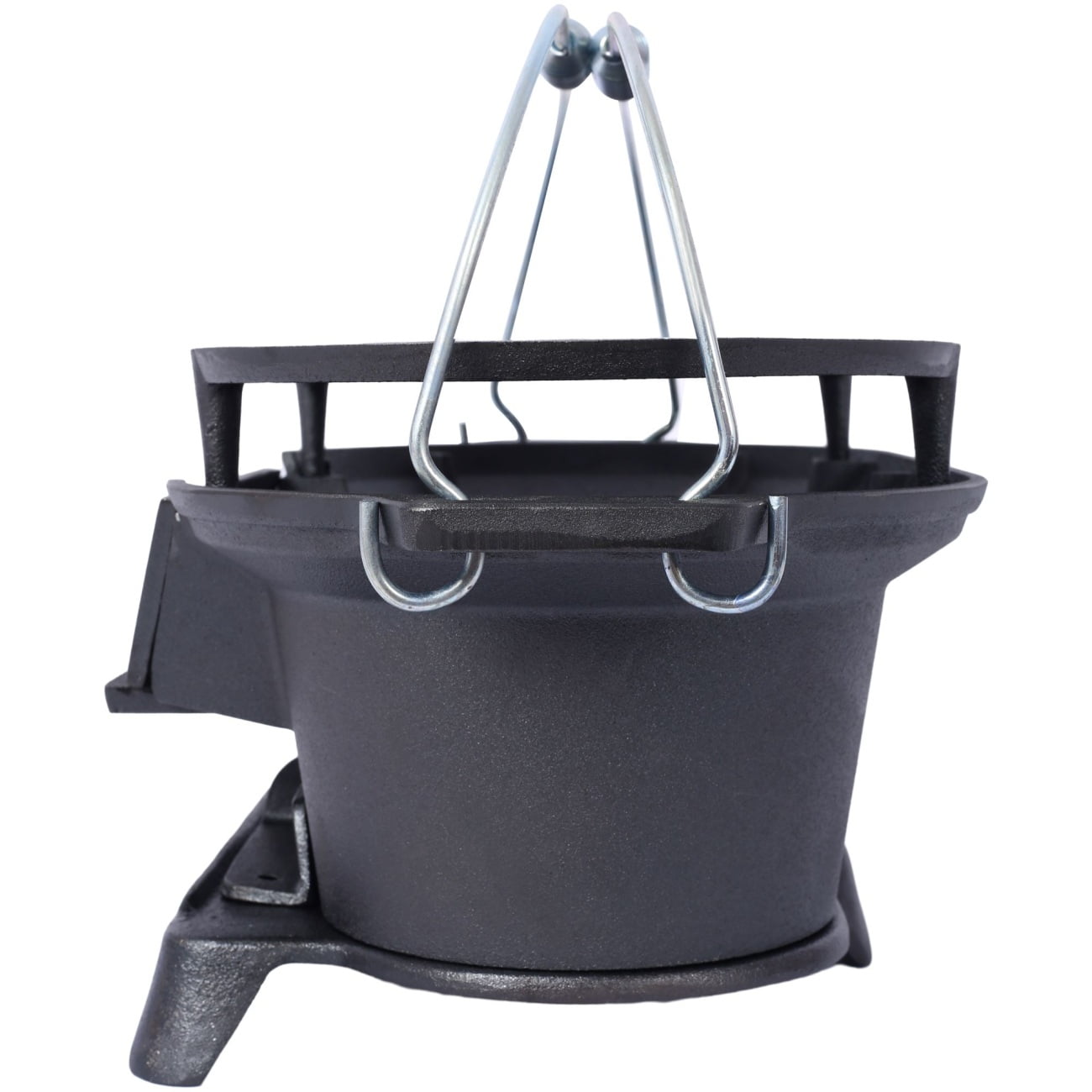 Hibachi Grill, 20" Portable Cast Iron Outdoor Tabletop Grill, Handled Mini Japanese BBQ Charcoal Stove, Small Durable Camping Cast Iron Grill with Grate Hook