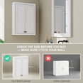 thumbnail image 3 of HOMCOM Bathroom Wall Cabinet, Modern Medicine Cabinet Wall Mounted, Over The Toilet Space Saver with 2 Doors and 2 Adjustable Shelves, White, 3 of 9