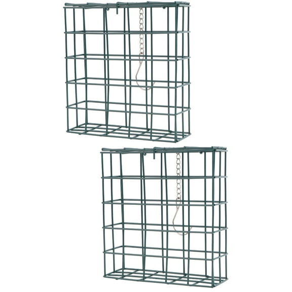 2 Pack Suet Cage Bird Feeder Hanging Feeders for Outdoors Agapornis Accessories Birds Supplies Iron