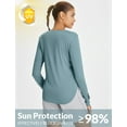 thumbnail image 2 of BALEAF Women Sun Shirts UPF 50+ SPF UV Protection Rash Guard Long Sleeve Running Workout Athletic Tops Lightweight Soft Quick Dry Hiking Clothing Outdoor Heather Light Blue L, 2 of 7