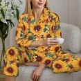 thumbnail image 6 of Fotbe Colorful Bohemian Sunflower Pattern Long Sleeve Pajama Set for Women,Sleepwear Set,2-piece Loungewear Set,Soft PJs Comfy Nightwear with Pockets -XX-Large, 6 of 7