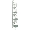 thumbnail image 6 of SAFAVIEH Turuca Outdoor Patio 4 Tier Corner Shelf Unit, Antique Green, 6 of 11