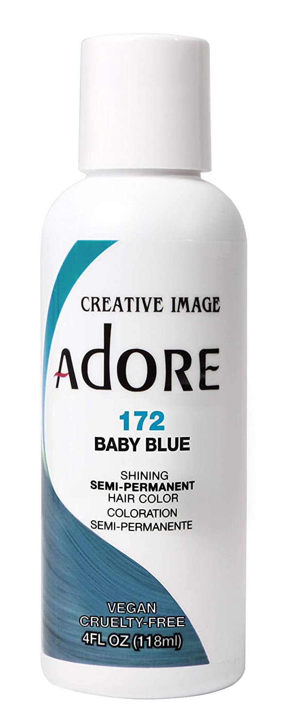Adore Semi-Permanent Hair Color, #172 Baby Blue, 4 oz, 2 Pack 
