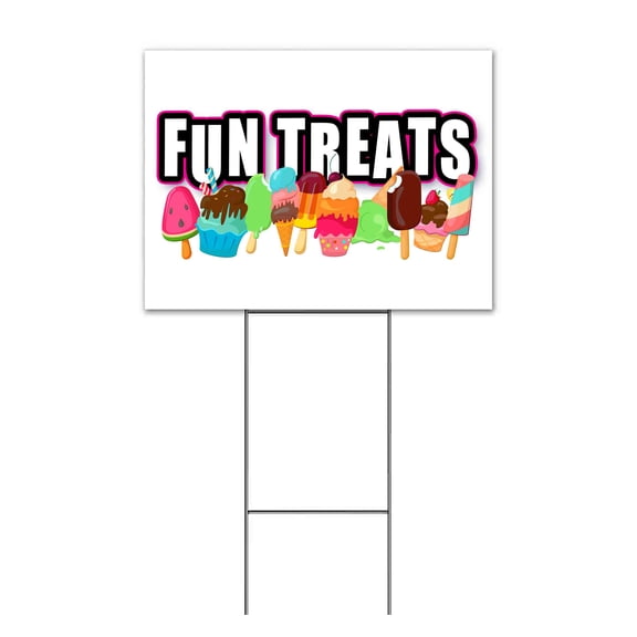 Fun Treats (18" x 24") Yard Sign, Includes Metal Step Stake