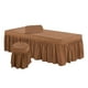 thumbnail image 2 of Juego de mesa de masajes para hotel, de poliéster, con falda de cama, cenefa, sábana y funda de almohada, funda de taburete para salón de belleza y tatuajes. café, 2 of 9