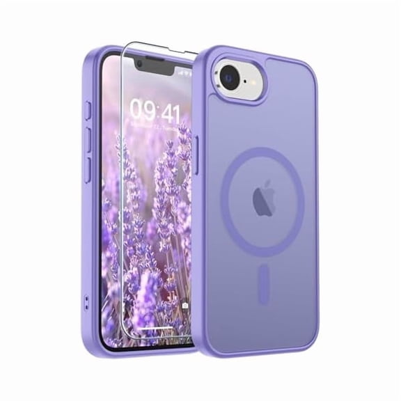 Eryueer Magnetic for iPhone 17e Case/iPhone 16e Case Slim Translucent Matte Shockproof with Anti-Fingerprint Phone Case Purple