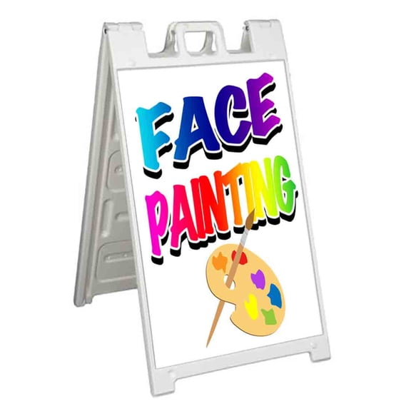Face Painting (24" X 36") Standard A-Frame Signicade, Includes Decal Applied To Stand
