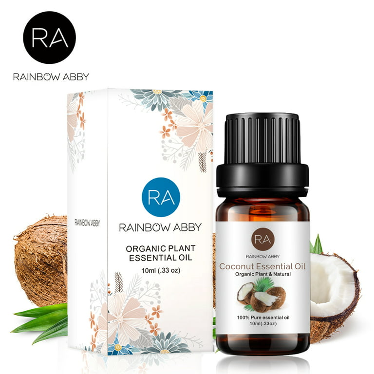  Rainbow Abby Coconut Essential Oil 100% Pure Aromatherapy Oils  for Diffuser, Soaps, Candles, Massage, Lotions, Perfume - 10ml/0.33oz :  Health & Household