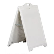 M&T Displays Double Sided Sandwich Board Street SignPro 24x36 inch White A-Frame Sidewalk Sign