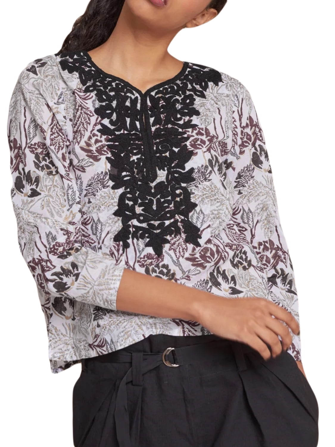 Roberta Roller Rabbit Women's Thao Frances Top Small Plum - Walmart.com