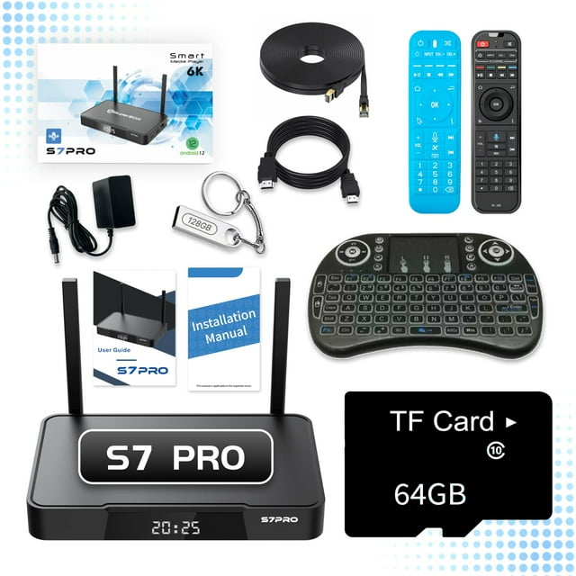SuperBox S7 Pro Boîtier TV Intelligent avec Télécommande Vocale, 4 Go de RAM, Installation Facile