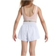thumbnail image 5 of CYRBOKO Girls Summer Shorts, Solid Color Loose Elastic Waist Running Athletic Shorts White Size 14-16T, 5 of 5