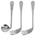thumbnail image 1 of 1 Set of Angled Spoon Lightweight Ergonomic Fork Eating Feeding Utensil Assist Tableware, 1 of 4