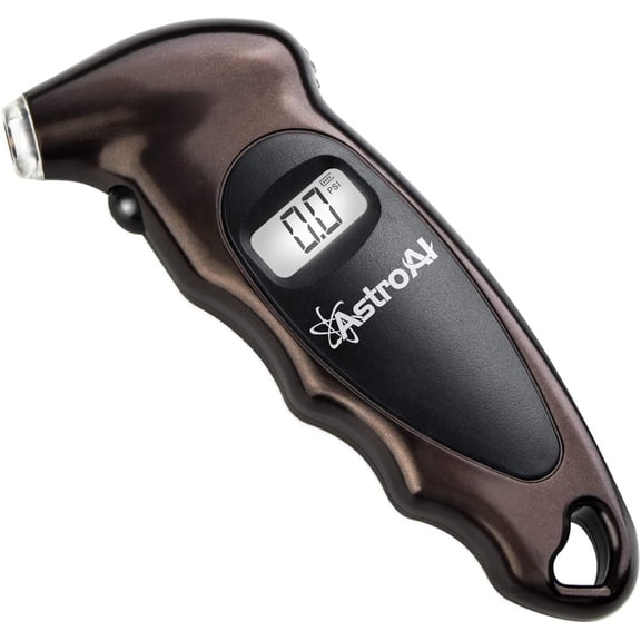 AstroAI Digital Tire Pressure Gauge, Backlit LCD, 3A Battery, 150 PSI, Brown, 1 Pack, for Car/Truck/Bicycle