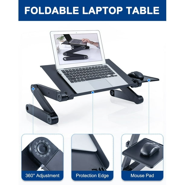 Support pliable pour ordinateur Portable, Table de lit réglable en hauteur,  pratique pour ordinateur Portable