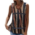 thumbnail image 1 of Birdeem Mode Femme Été Sans Manches Col en V Chandail Imprimé Blouse Décontractée, 1 of 6