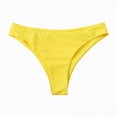 thumbnail image 2 of Women's Bikini Bottoms High Cut Swimsuit Bottom Solid Color Mid Waist Swim Bottoms, 2 of 4