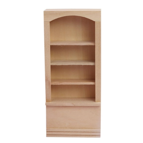 LABSERRON Miniature Bookshelf Decor Khaki Wood 1Pcs 7.03X3.10X1.26in