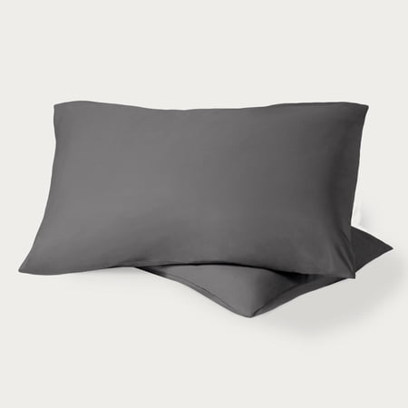 Bare Home Percale Weave Pillowcase Set - 100% Organic Cotton - King Gray