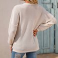 thumbnail image 4 of Annhoo Womens Tops Long Sleeve Button Front Round Neck Knitted Tees Casual Baggy Breathable Pullover Shirts, 4 of 4