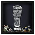 thumbnail image 2 of Torched Wyoming Beer Typography Shadow Box Wall Mount Decor 13"x13"x3" Gray, 2 of 8