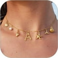 thumbnail image 2 of Stunning Initial Charm Necklace for Women - Seashell Letter Gold Pendant Elegant Boho Summer Jewelry Unique Idea for Beach Lovers, 2 of 4