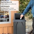 thumbnail image 4 of Sturdy Essentials 32 Gallon Square 100% Recycled Plastic Heavy Duty Outdoor Trash Can with Push Lid - Green, 4 of 8