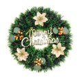 thumbnail image 1 of Christmas Wreath For Front Door Xmas Wreath With Large Red Grid Bow Needle Wreath With Red Berries Cotton For Front Door Mantel Window Xmas Home Wall Decoration, 1 of 9