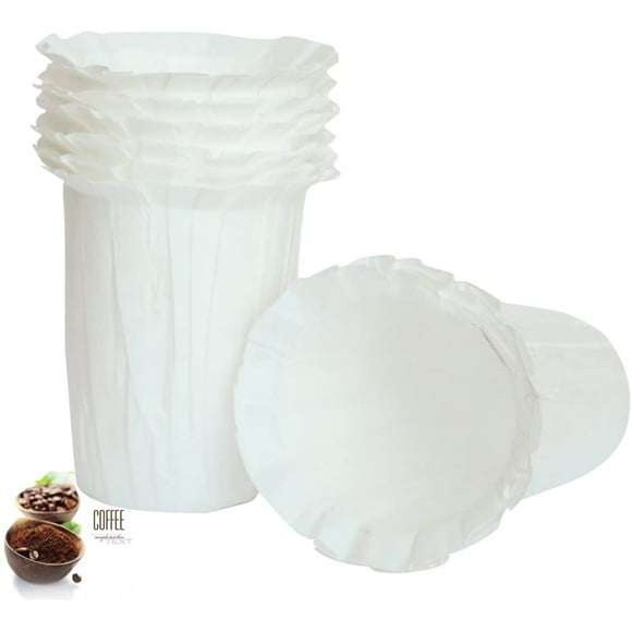 Disposable Filters Paper K Carafe Filter Cups K Carafe Pods Compatible Paper-(100 Filters) (White) (White/Large)