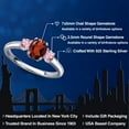 thumbnail image 2 of Gem Stone King 925 Sterling Silver Red Garnet and Pink Lab Grown Diamond Engagement Ring for Women | 1.23 Cttw | Oval 7X5MM | Gemstone January Birthstone | Size 8, 2 of 6