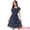Blue, variant on Square Neck Flutter Sleeve A-Line Midi Dress S White