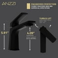 thumbnail image 3 of ANZZI Single Handle Single Hole Bathroom Faucet With Pop-up Drain in Matte Black, 3 of 8