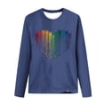 thumbnail image 4 of Pimelu Valentines Day Shirts Women Womens Valentines Day Tops Fashion Tie Dye Dog Paws Heart Print Pullover Sweatshirts Spring Ladies Crewneck Long Sleeve Tee Shirts, 4 of 5