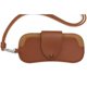 thumbnail image 2 of PU leather myopia glasses case, neck hanging sunglasses storage bag, portable pressure resistant thick leather glasses bag(Brown), 2 of 5