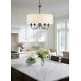 thumbnail image 5 of Kira Home Quinn 22" Traditional 5-Light Chandelier + White Linen Drum Shade, Oil-Rubbed Bronze Finish, 5 of 8