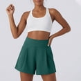 thumbnail image 4 of Miluxas Women's High Waisted Pleated Shorts Lightweight Flowy Casual Wide Leg Shorts with Pockets Comfy Summer Shorts for Yoga Workout Army Green, 4 of 7