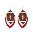 thumbnail image 1 of 3 pares de colorido fútbol en capas de cuero colgante Pendientes Set Glitter Faux Leather Football Sports Lover Teardrop Pendientes para la joyería de las mujeres, 1 of 4