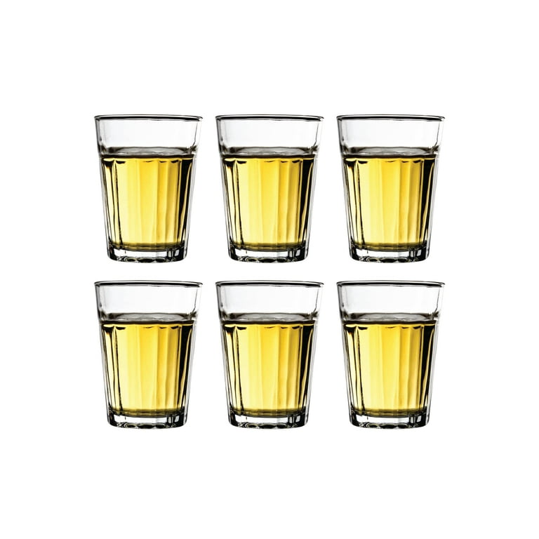Madison - Small 3.75 Ounce Drinking Glasses  Thick and Durable  Construction – Great for Children, Tasting, and Small Portions – Dishwasher  Safe – Set of 6 Mini Clear Glass Tumblers – 3.2” x 2.4” 