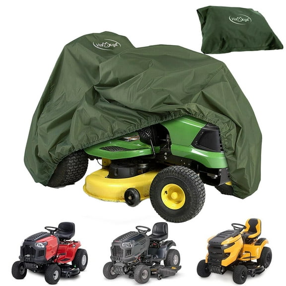 Riding Lawn Mower Cover, Waterproof Tractor Cover with Drawstring & Storage Bag Heavy Duty 420D Tractor Cover Fits Decks up to 54"