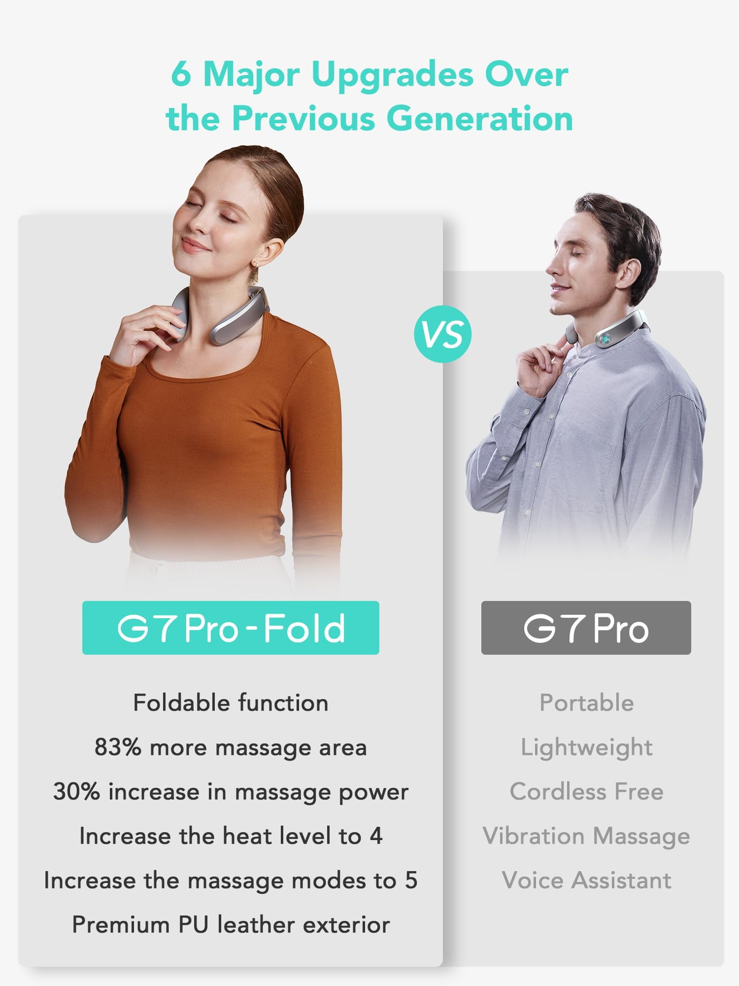 SKG Cordless Neck Massager for Pain Relief, 9D Deep Tissue Foldable Electric Massager with Heat & Vibration, Portable Gift for Men & Women