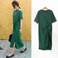 thumbnail image 3 of Summer New Casual Loose-Fit Long T-Shirt Dress Plus Size Niche Dress,Maxi Dress,M-, 3 of 5