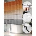 thumbnail image 5 of Split Shower Curtain for Transfer Bench, Orange Gray Fabric Shower Curtains for Bathroom, Farmhouse Retro Gradient Wooden Grain Tub Sliding Transfer Bench Waterproof Bath Curtains 72"x78", 5 of 9