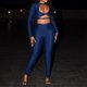 thumbnail image 1 of Pantalones Conjunto de 2 piezas de trajes de moda, camisas con cuello redondo y pantalones tipo lápiz, mujer sexy Ygjytge Azul T M para Mujer, 1 of 8